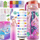 BOOH Decorate Your Own Water Bottle Kits for Girls, Mermaid Violets, BPA Free, Fun Arts & Crafts, Ages 4-12, Model WY-WB-C