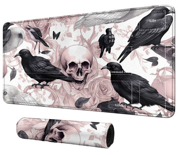 Digtiall Card Mat For Mtg & Tcg Playmat Mouse Pad,23.6'' X 13.8'' Game Mat Trading Card Game Playmats Table Computer Office,Crow