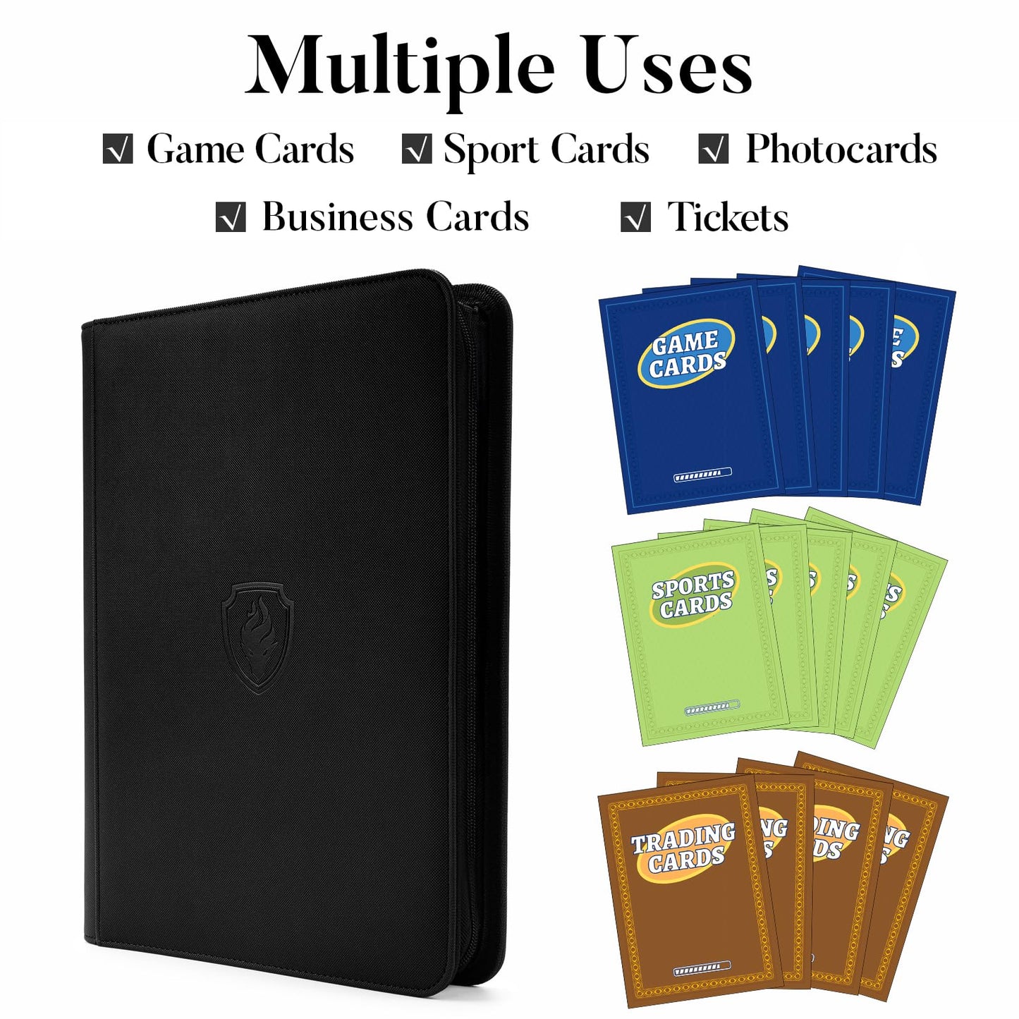 enhanced Zip Card Binder  Fabmaker 9 Pocket Trading Card Binder  360 Zipper Card Collection Album  Side-Loading Holder for MTG  TCG  Sports Cards  Pink