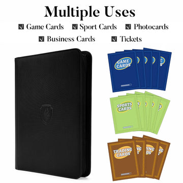 Fabmaker enhanced Zip Card Binder - 9 Pocket Trading Binder  PU Cover Zipper Collection Album  Sturdy 360 Side-Loading Folder Holder for MTG  TCG  Game Cards  Sports Cards - Orange