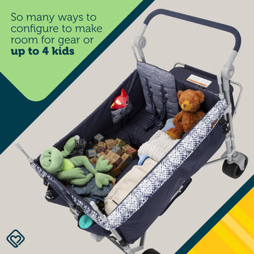 Safety 1St Summit 4-Seater Wagon Stroller With Canopy In Navy Ink