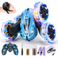 BEZGAR Remote Control Car - 2.4GHz Gesture Sensing RC Stunt Car with Double Sided 360 Rotate, 4WD RC Car with Headlights, Rechar