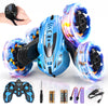 BEZGAR Remote Control Car - 2.4GHz Gesture Sensing RC Stunt Car with Double Sided 360 Rotate, 4WD RC Car with Headlights, Rechar