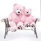 Morismos Giant Pinkteddy Bear 4 Feet, Big Pink Teddy Bear With Big Footprints 4.3Ft, Large Bear Stuffed Animals For Girlfriend G