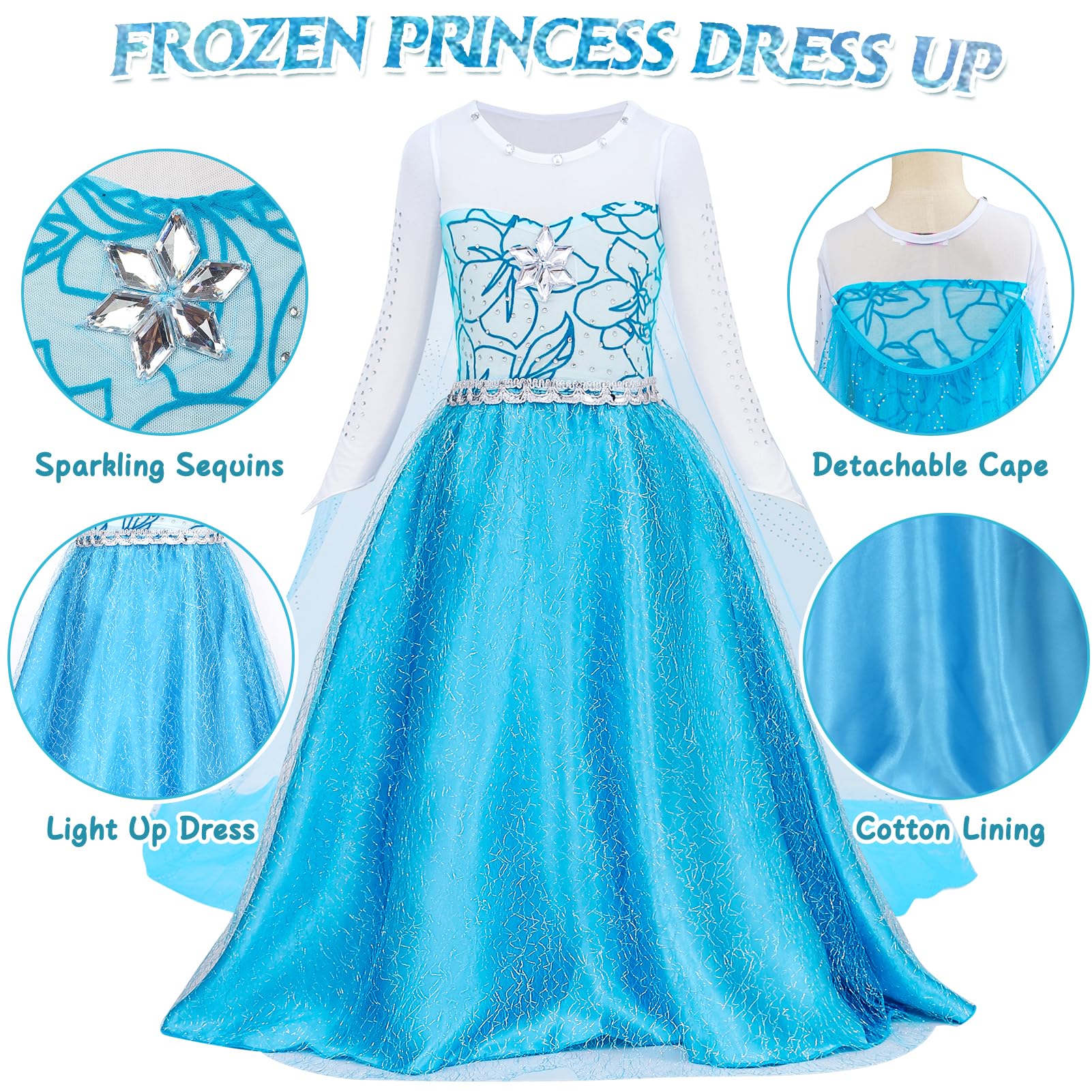 amazon frozen princess dress Amazon.com: Disney Frozen 2 Elsa Dress Travel Adventure Costume Dress For Girls