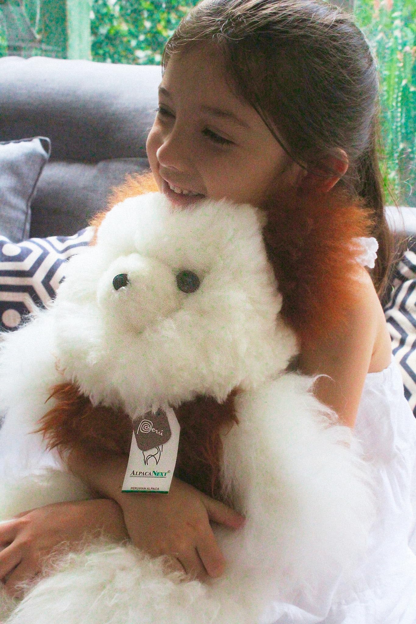 Alpacanext Soft And Cuddly Baby Alpaca Teddy Bear - 18 Inch. Premium Alpaca Stuffed Animal Handmade On Genuine Alpaka Fur. Cute Bear (18 Inches, White & Brown)