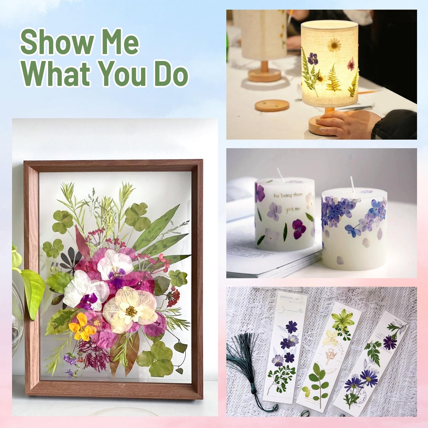 Suziko Large Flower Press Kit for Adults Kids, Flower Plant Preservation Kit Measures 10.8 x 6.9 inch Arts and Crafts for Adults