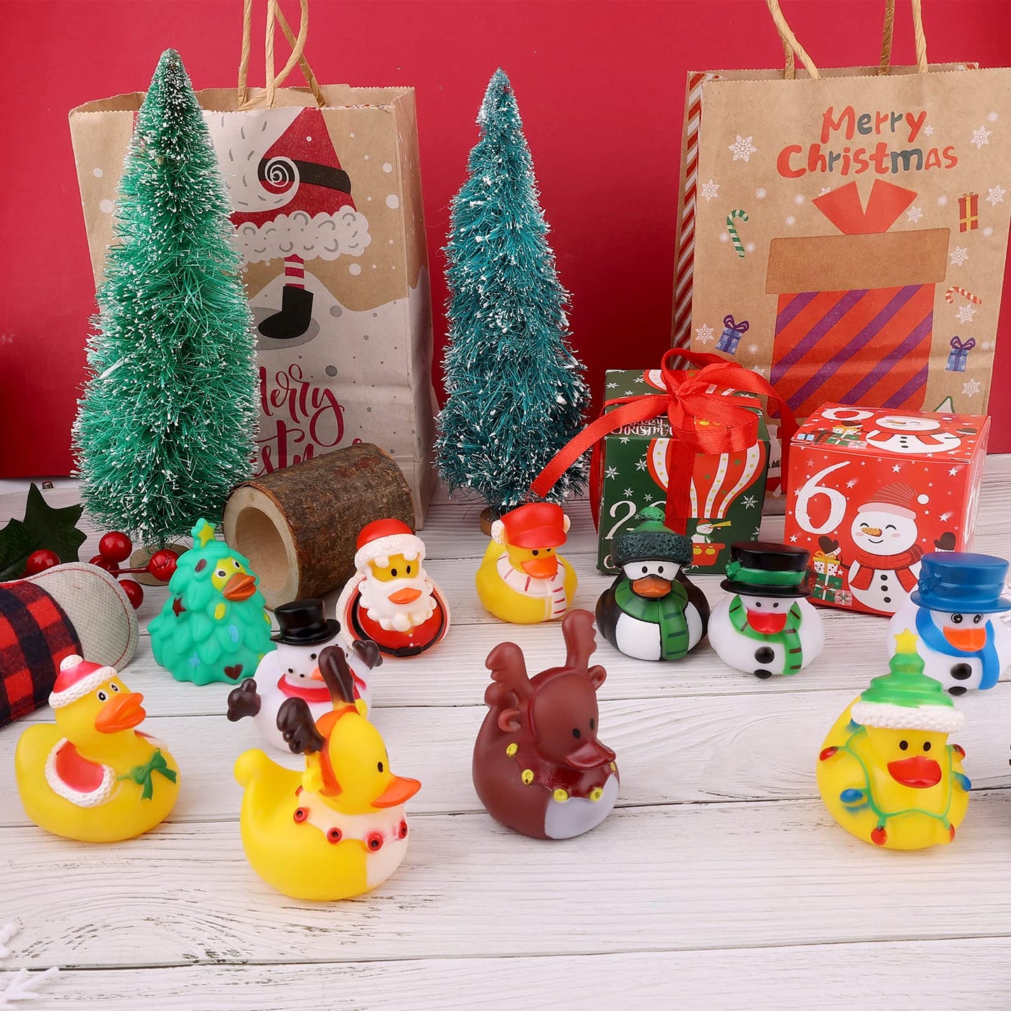 11Pcs Christmas Rubber Ducks, Bath Rubber Ducky Toys Cute Assorted Holiday Rubber Ducks For Christmas Holiday Celebrations Party