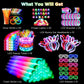 Glow Party Supplies, 138Pcs Glow In The Dark Party Supplies, 10Pcs Foam Glow Sticks,50Pcs Glow Sticks,10Pcs Led Glasses,10Pcs Led Bunny Ear Headband,20Pcs Led Ring,18Pcs Pop Tubes,20 Led Bracelet