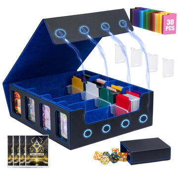 Tiff-K 3200+ Mtg Deck Box Commander,Deck Box Tcg Trading Card Storage Box With Window Dice Tray, Deck Box Mtg Storage Organizer