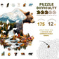 Wooden Puzzles for mature-themeds - Bear and Nature Wooden Jigsaw Puzzle - Unique Animal Shaped Wood Puzzles mature-themed - Christmas Birthday Gifts for mature-themeds/Friends/Family - 175pcs 11.4 * 11.5in