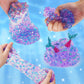 3 x 100mL Ocean Slime Kit for Girls & Boys: Mermaid Bead, Pink Crunchy & Blue Clear Slime, Sensory Experience DIY Slimes Set, Sl