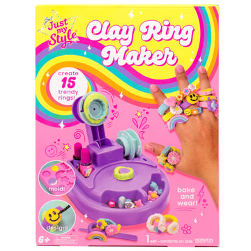 Just My Style Chunky Rings Clay Ring Maker, Make Your Own Clay Jewelry, Great For Birthday Parties, Play Dates, Sleepover Activity, Perfect For Jewelry Lovers Ages 6, 7, 8, 9, Multi
