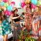 Tropical Party Balloons, 60 Pcs Hawaii Balloons, 12 Inch Hot Pink Teal Blue Latex Balloons Pearl Rose Gold Confetti Balloons For