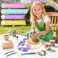 Aujazyble Pottery Wheel for Kids - Complete Craft Kit, Purple, Small, Model NO.XJ805, Ideal for Ages 8-12, Includes Clay & Art Supplies