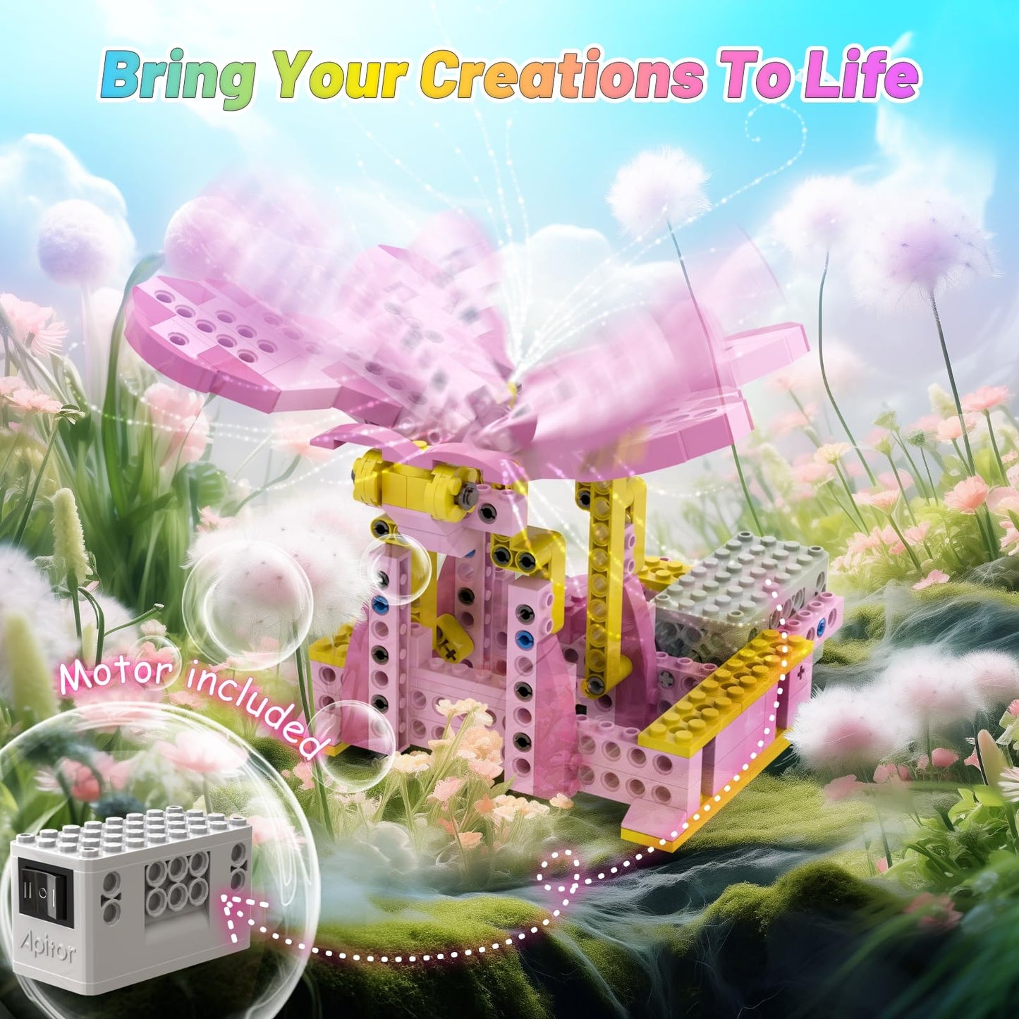 Apitor 298Pcs Stem Toys For Girls, 8-In-1 Electric Motor Robotic Science Kits, Stem Kits For Kids Age 8-10, Educational Craft Building Toys, Birthday Gifts For Boys Girls 6 7 8 9 10 11 12 Year Old