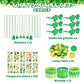 DMIGHT 163Pcs St. Patricks Day Accessories Party Favor Set, Tattoo Stickers, Necklaces, Bracelets, Shamrock Glasses, lucky Coin
