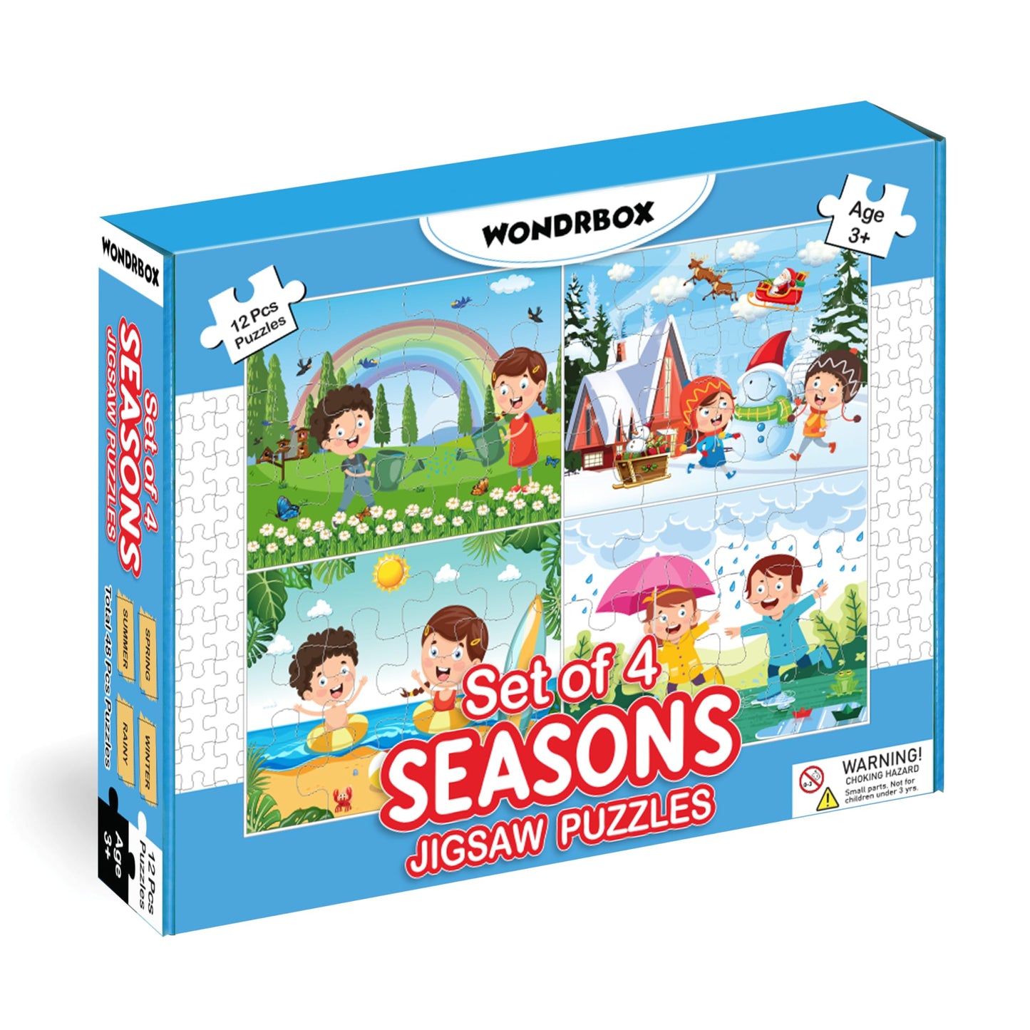Wondrbox 12 Pcs Season Jigsaw Puzzle For Kids| 4 Puzzles In A Box | Educational Learning Birthday Return Gifts For Kids Ages 3 4