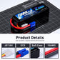 Zeee 4S Lipo Battery 7000mAh 14.8V 100C Soft Pack RC Battery EC5 Connector with Metal Plates for RC Car RC Truck RC Tank Racing