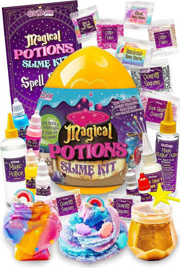Girlzone Magic Potion Spellbinding Slime Kit, Create 6 Mystical Slime Potions, Make Glow In The Dark Slimes, Fun Gift Idea For Kids Birthdays