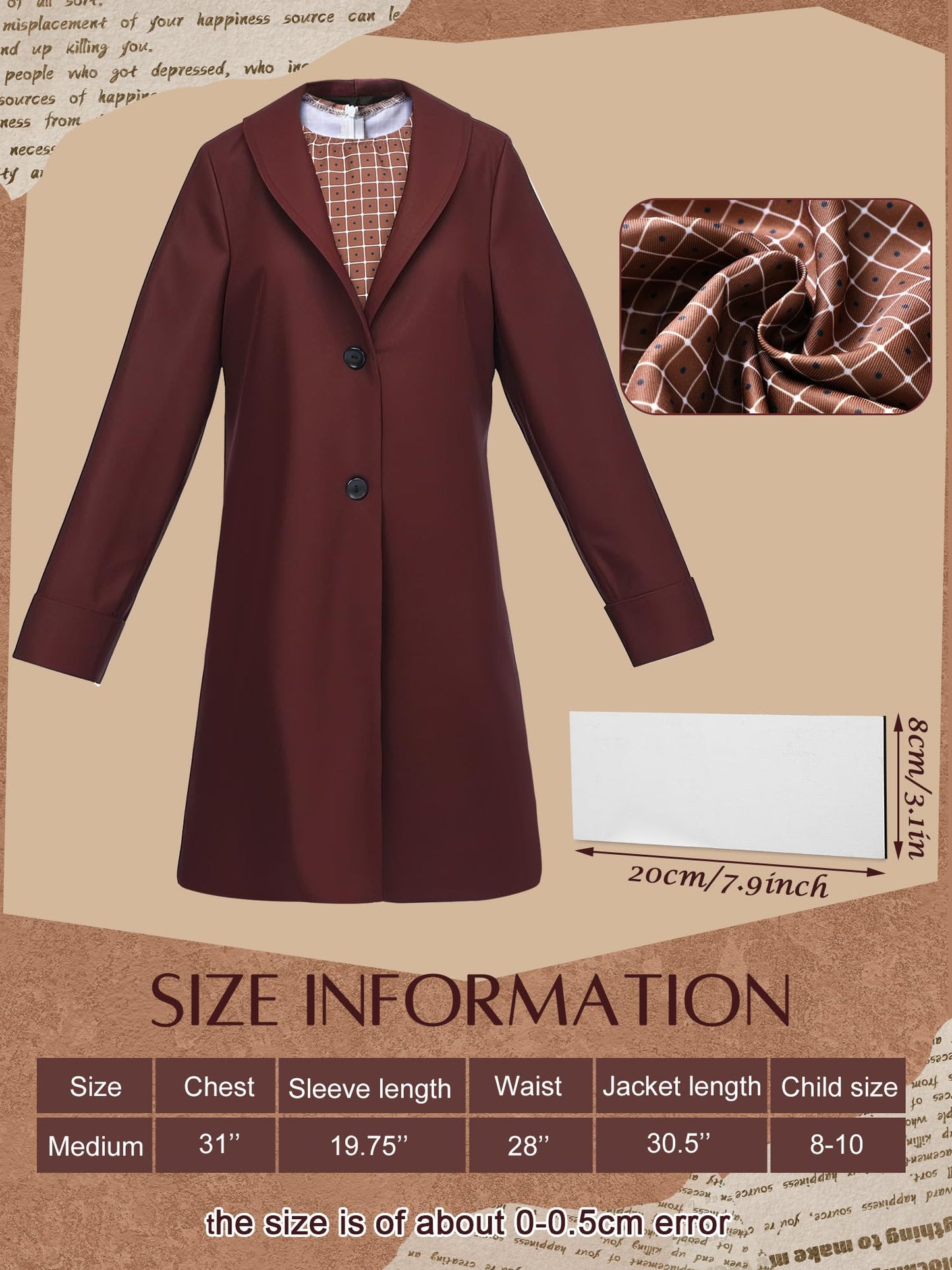 JenPen 4 Pcs American Historical Costume for Girls Civil Rights Female Figures Costume for Halloween School Performance Outfit