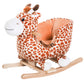 Qaba Kids Plush Ride-On Rocking Horse Toy Giraffe Style With Song For 18-36 Months, Brown