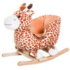 Qaba Kids Plush Ride-On Rocking Horse Toy, Giraffe Style, Brown, Large, Model 54-0011, Perfect for 18-36 Months