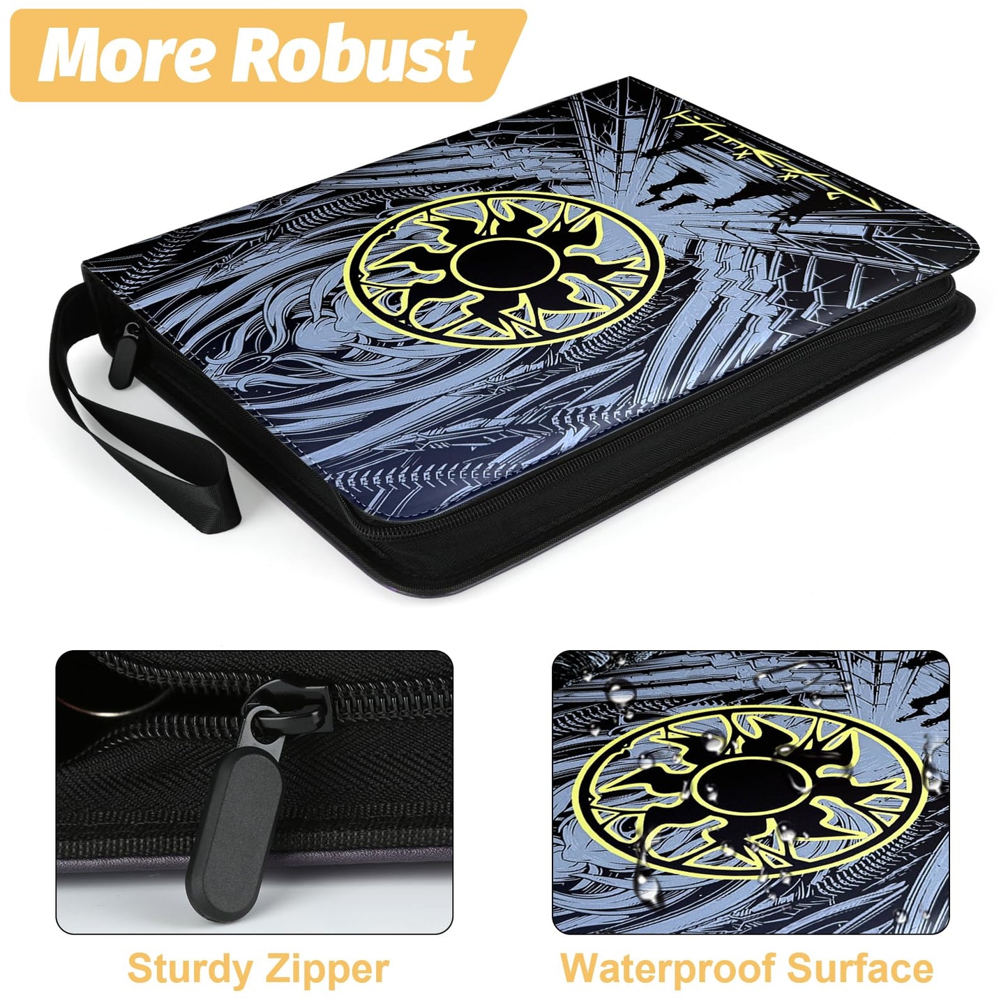 MTGPRO 9 Pocket Card Binder  720 Double Sided Pocket Trading Card Binder  enhanced PU Card Collector Album Card Folder for MTG/YGO/PTCG/Game Cards(Yellow)