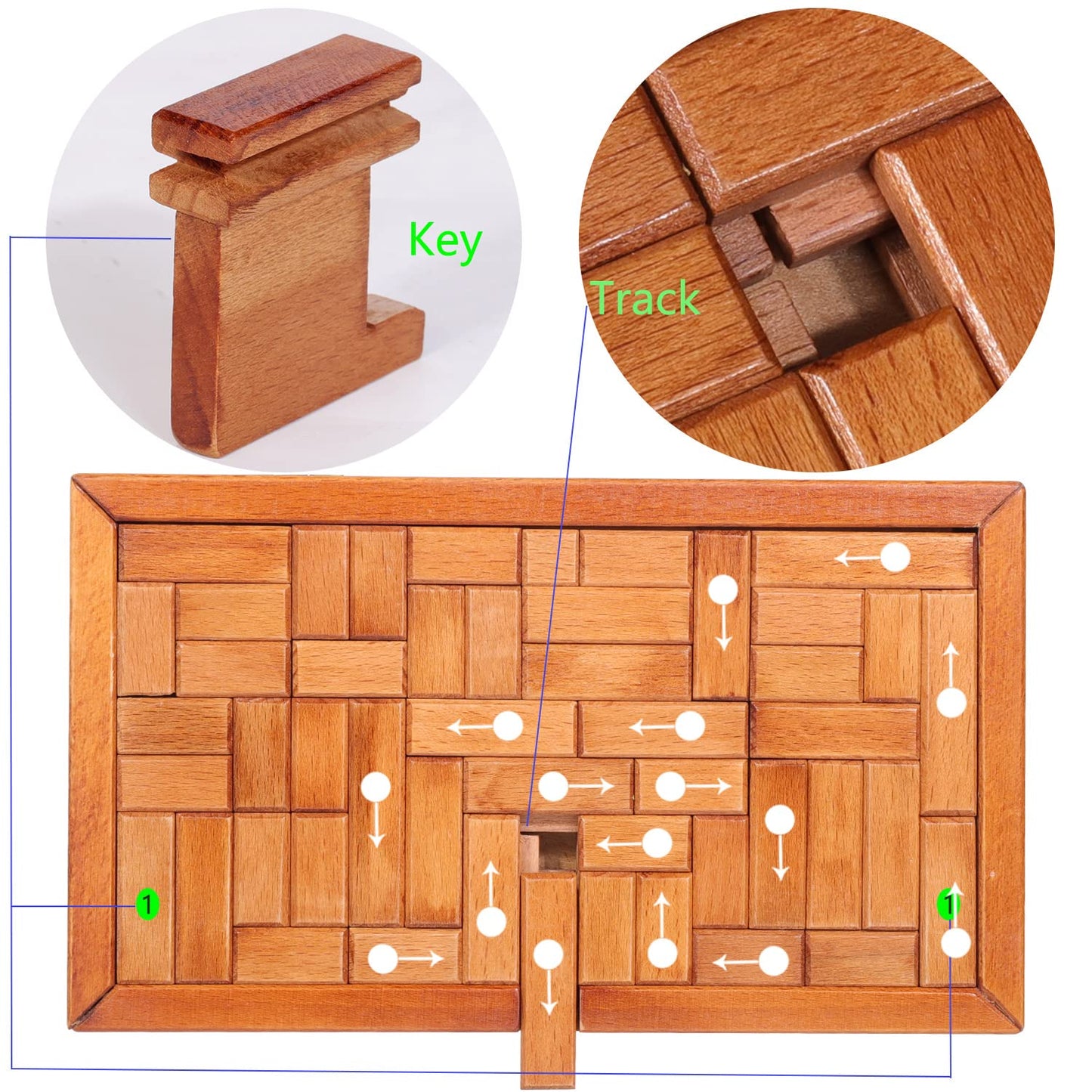 Onietoiy Wooden Secret Puzzle Box - Big Beech Wood Money Holder, Unlocking Game, Retro Compartment Thinking Toy for Kids & Adults