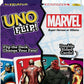 Mattel Games UNO Flip! Marvel Card Game for Kids, Adults & Family Night with Double-Sided Cards, Heroes vs. Villains