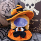 Halloween Clothes for 15-17cm Dolls 2 Piece Witch Cosplay Costume Doll Clothes Handcrafted Crochet Halloween Outfit for Dolls (No Doll Included) (Orange)