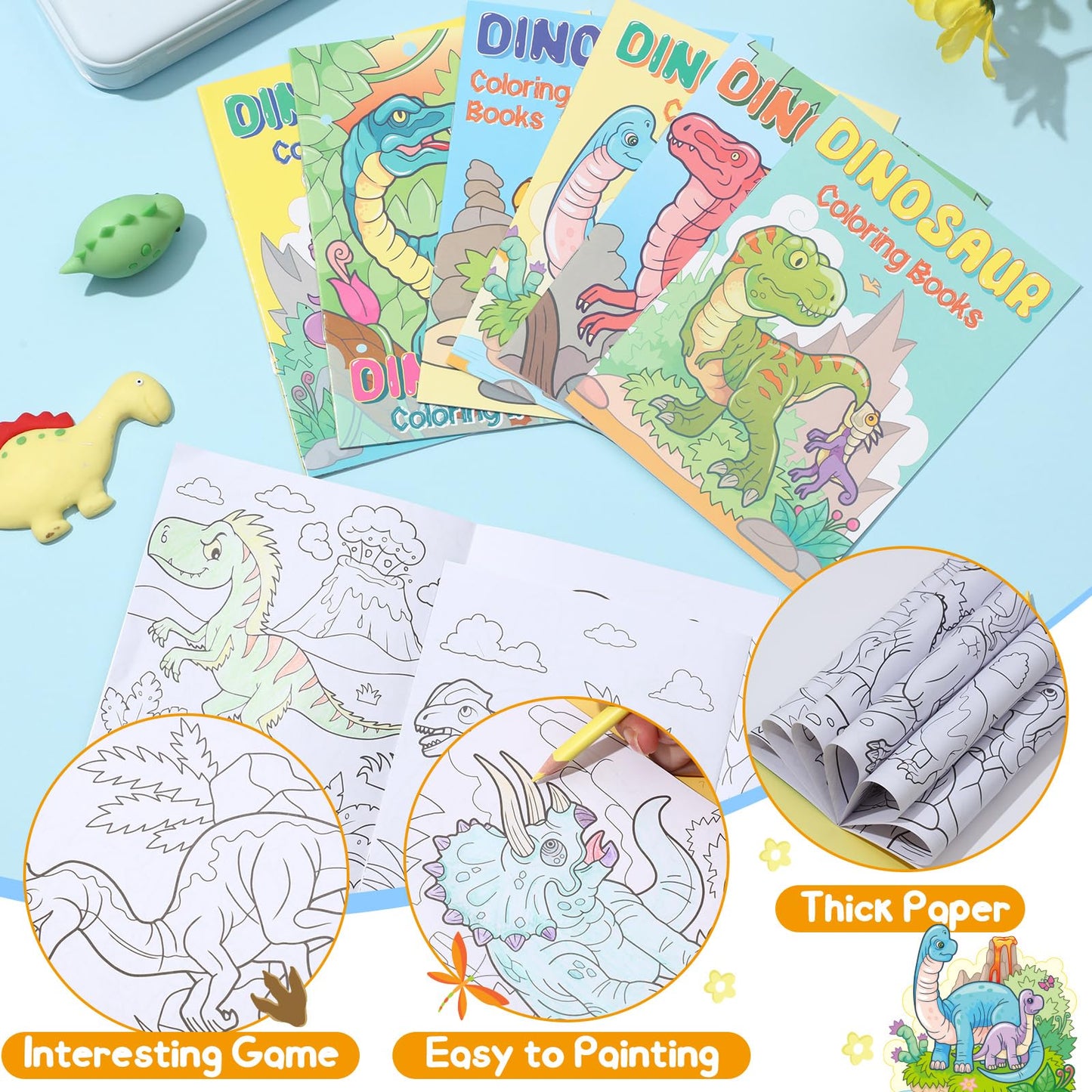 Fulmoon 24 Pcs Mini Dinosaur Coloring Books Dinosaur Party Favors Dino Coloring Book Total 336 Pages Painting Drawing Creative A