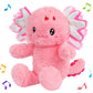 Cuteoy Talking Axolotl Repeat What You Say Musical Stuffed Animal Shaking Singing Plush Toy Electric Interactive Animated Salamander Plushies For Kids Girls Boys Birthday