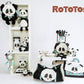 LES DÉGLINGOS Panda Plush Toy - Simply Rototos, One Size, Black & White, Polyester, Model 32128