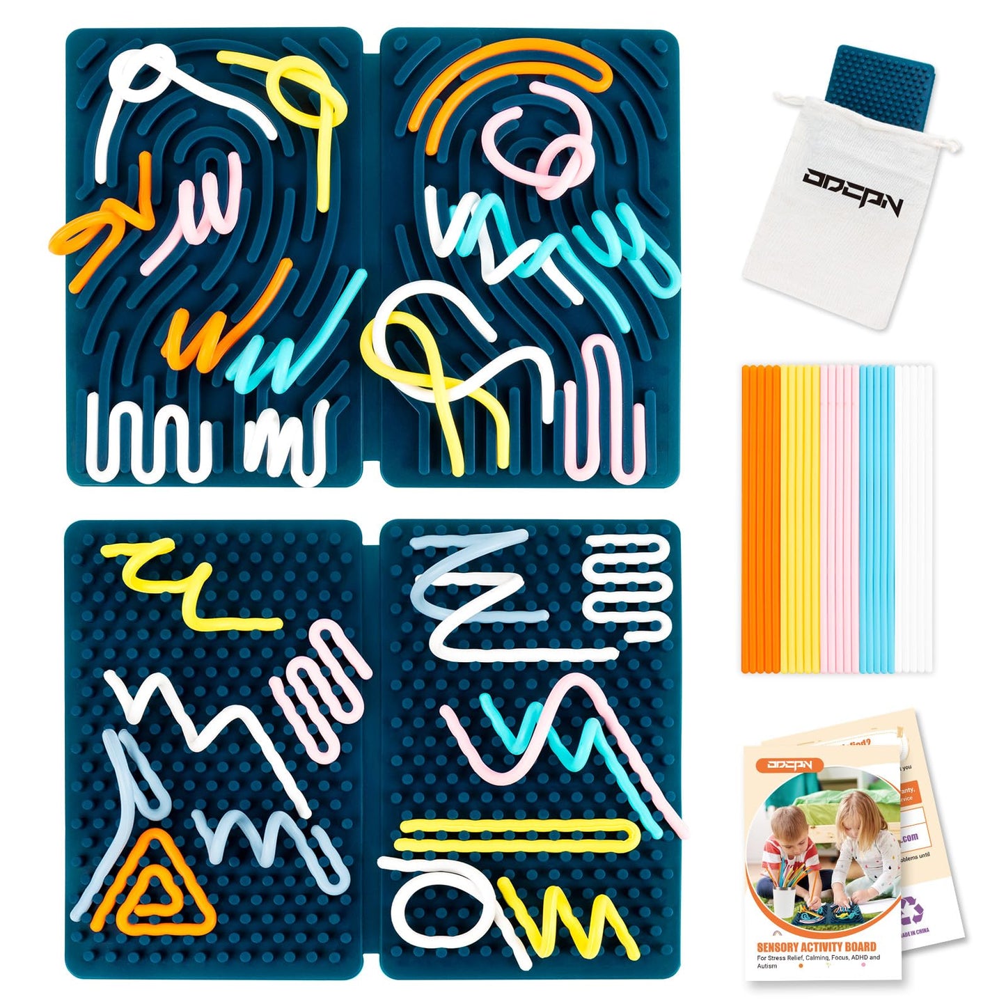 Sensory Activity Board, Four-Sided Silicone Sensory Fidget Toy, Promotes Parent-Child, Suitable For Autism, Calming, Adhd, Great