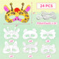 Vkpi 24 Pcs Color Your Own Animal Paper Masks, Coloring Mask Craft Kit For Kids, Birthday Party Favors School Activities
