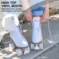 Chicago Skates Women's and Girl's enhanced Leather Lined Rink Roller Skate - Classic White Quad Skates