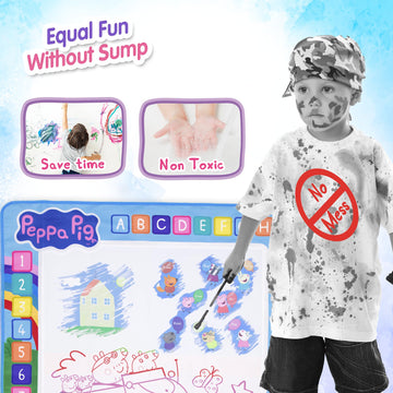 Kids Toys Water Doodle Mat - Peppa Pig Reusable Painting Writing Color Doodle Mat Drawing Board, Toddler Educational Toys For Ag