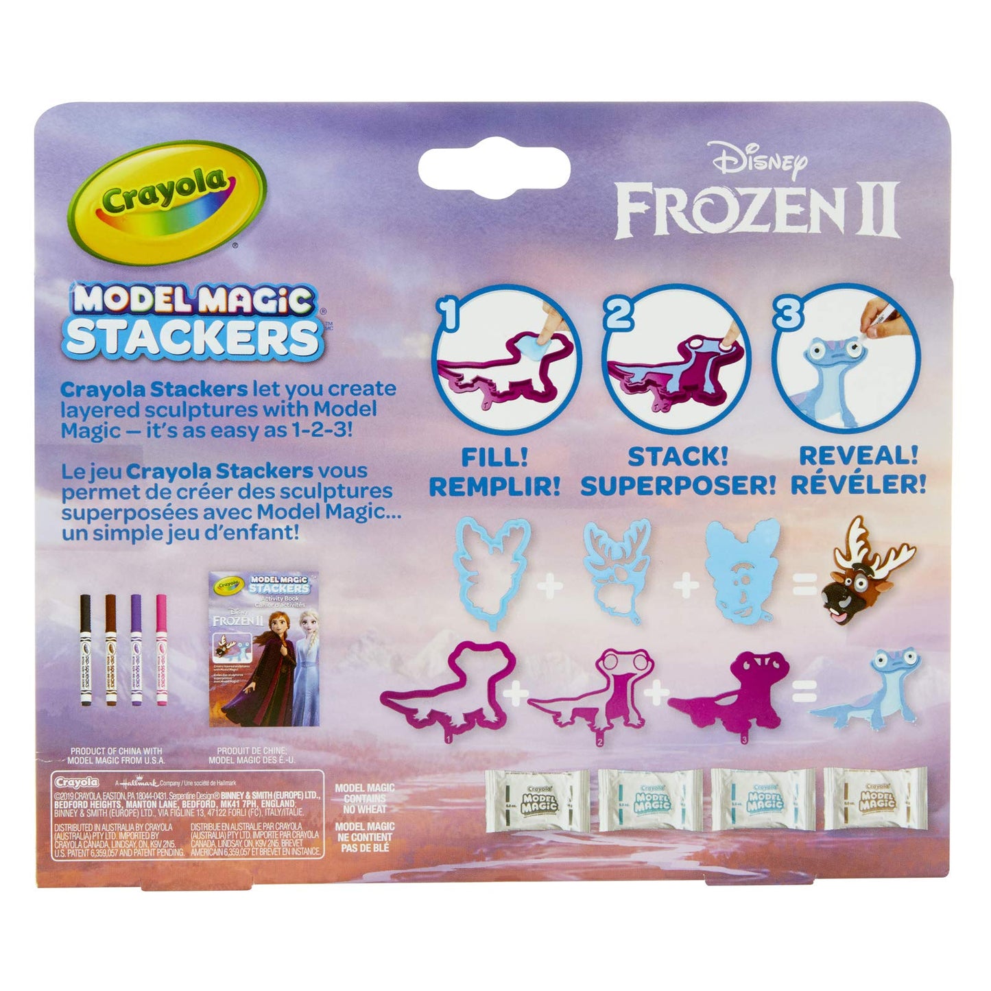 Crayola Frozen 2, Sven & Fire Salamander Model Magic Stacker Set, Gift For Kids, Age 5, 6, 7, 8
