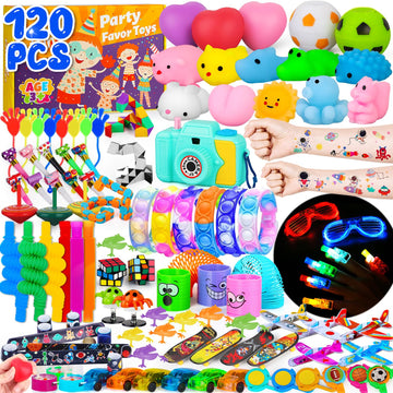 Opawel Party Favors For Kids 4-8-12, 120 Pcs Goodie Bag Stuffers, Pinata Stuffers, Treasure Box Toys For Classroom, Prize Box, F