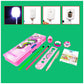 Parteet Combo (Pack Of 8 Items) 1 Dual Side Magnetic Pencil Box With Led Lamp, 2Pencil, 1 Scale, 1Sharpner, 1 Eraser, 1Gliter Ta