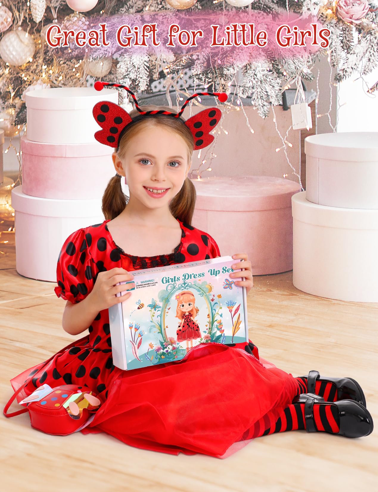 Ladybug Costume Lady Bug Costumes For Girls Halloween Costumes For Kids Toddler Costume Ladybug Dress Ladybird Dress Up For Birthday Christmas 9-10 Years