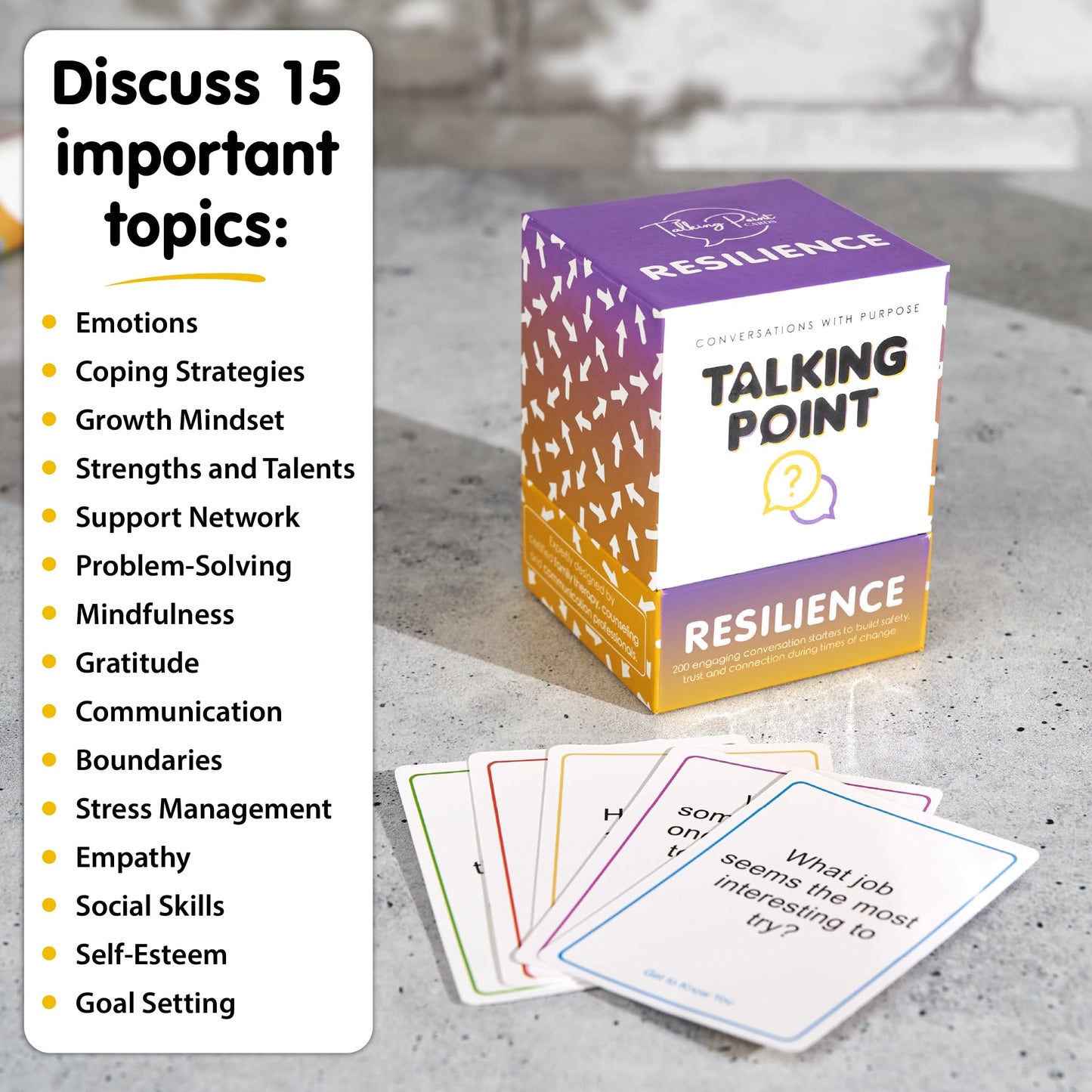 TALKING POINT CARDS 200 Resilience Conversation Starter Cards - Develop Trust & Connection - Twine - Talking_Point_Resilience_UK_FBA