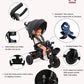 KRIDDO 7-in-1 Tricycle Stroller for Toddlers 18 Months to 5 Years, Adjustable Push Handle, Rotatable Seat, Cup Holder and Retrac