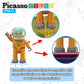 Picasso Toys Magnetic Character Action Figures 4 Piece Astronaut For Building Block Tile Toddler Toy Set Magnet Expansion Pack A