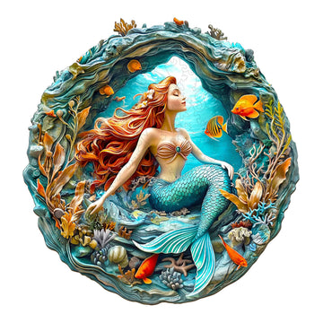 KAAYEE Wooden Puzzles for mature-themeds  200 Pieces Wooden Jigsaw Mermaid Puzzles for mature-themed Wood Puzzle Gifts for Children Teen Kids Home Decor Mermaid Puzzles(11.4 * 11.4in)