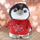 DolliBu I Love You Valentine Plush Grey Penguin - Cute Stuffed Animal with Red Shirt and Name Personalization Gift for Valentines Day  Birthday  Anniversary  Romantic Date - 9 Inches