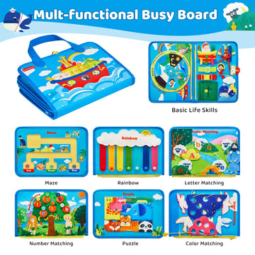 Kickduck Busy Board Montessori Toys For 3 4 Year Old Boys & Girls Birthday Gifts, Educational Activity Sensory Board Preschool L