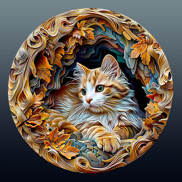 Jigfoxy Wooden Puzzle For Adults, 3D Visual Cat Wooden Jigsaw Puzzles For Adult, Unique Animal Shape Wood Cut Puzzles, Christmas