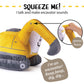 Plush Creations Excavator Toy Figure, Plush Construction Stuffed Truck, Interactive Excavator Truck Toy For Toddlers